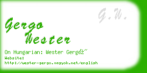 gergo wester business card